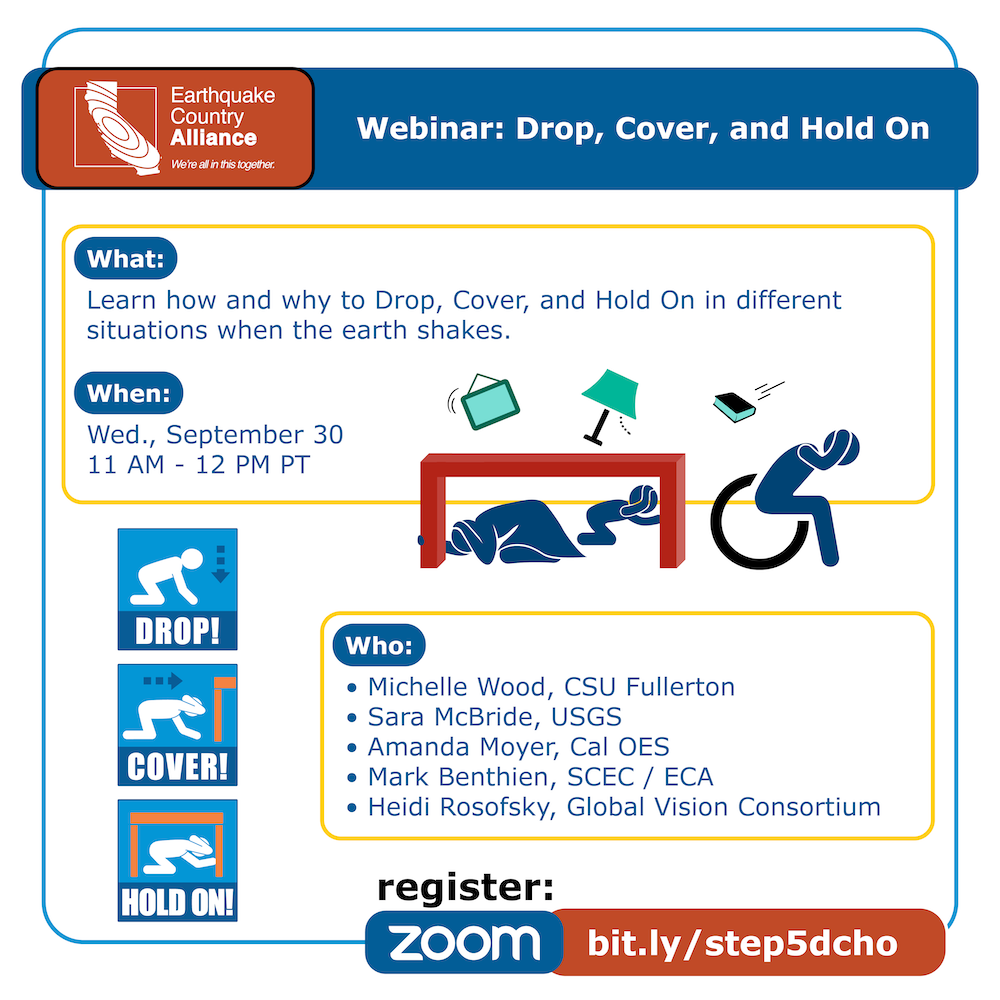 Step 5 webinar graphic with speakers, date, and time information